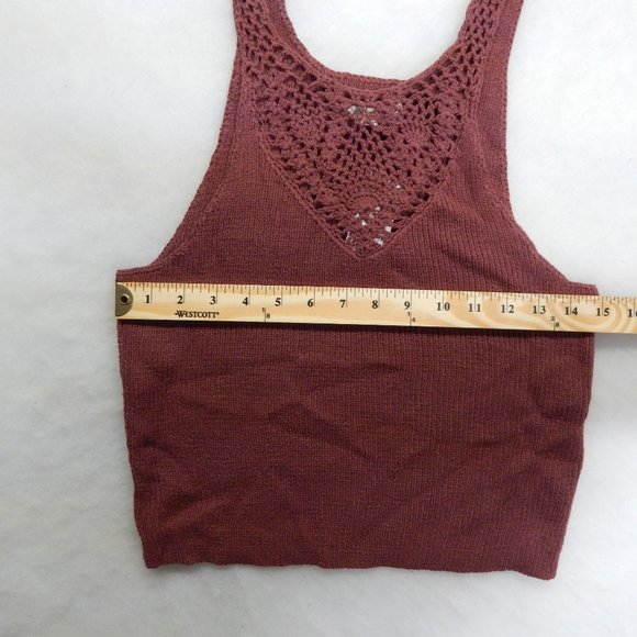 L.A Hearts Knit Crop Tank Top Womens Pacsun Burgundy Size L - Picture 4 of 7